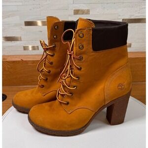 Women's Timberland GLANCY 6" Boots, Wheat Nubuck TB08715A Size 7.5